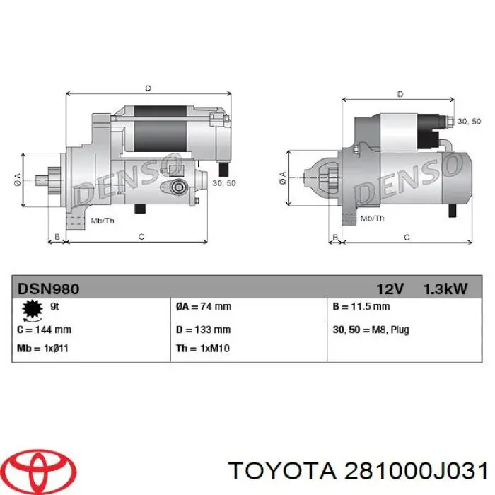 Rozrusznik Toyota MS4280004550 cena, od 88,96 USD