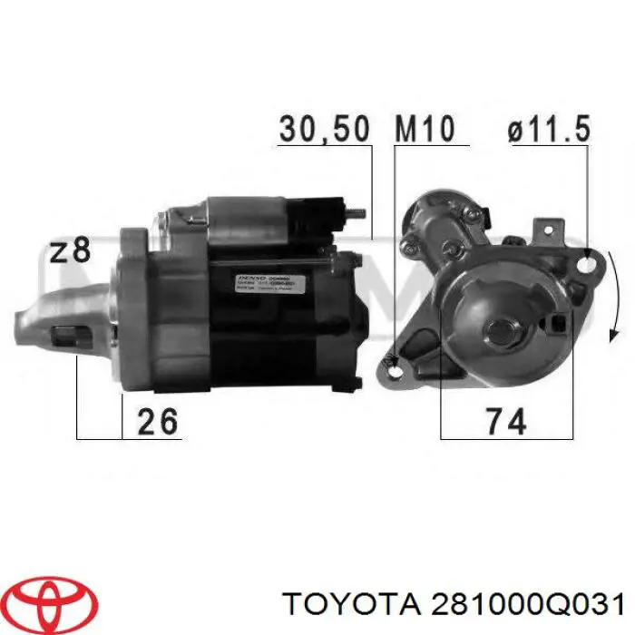 Do koszyka 281000Q080 Toyota Rozrusznik