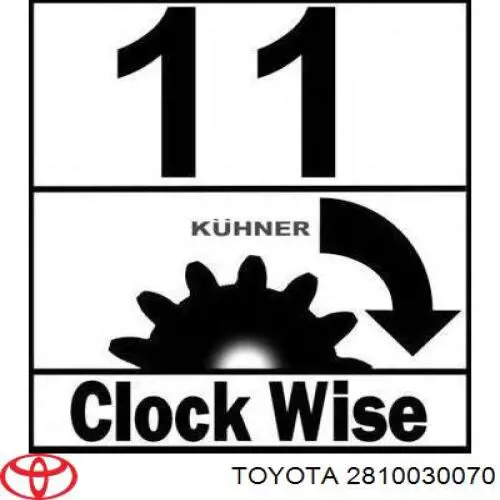 Do koszyka 2810030070 Toyota Rozrusznik