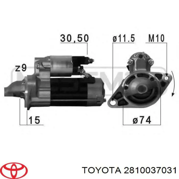 Do koszyka 2810037031 Toyota Rozrusznik