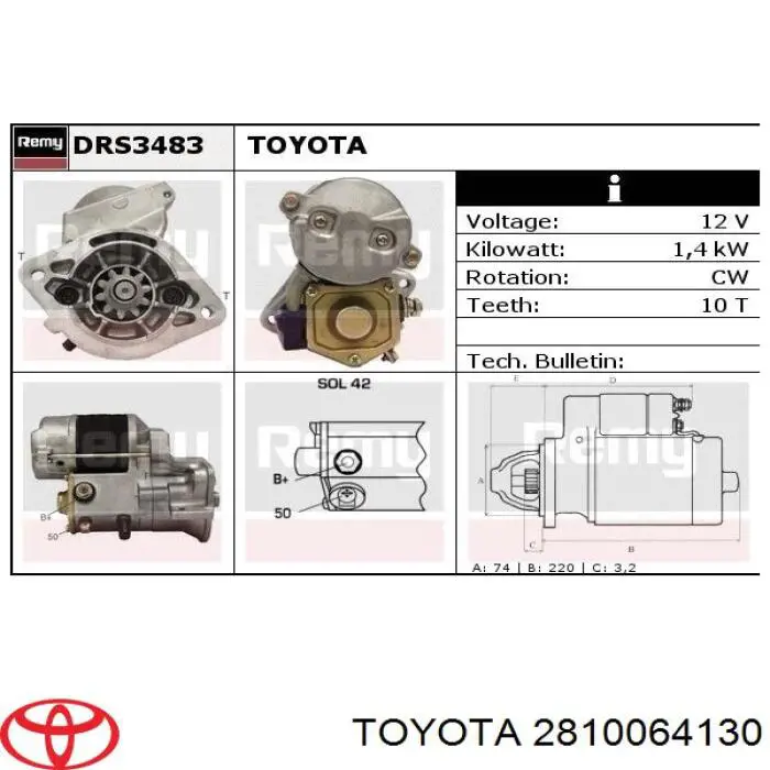 2810064130 Toyota Rozrusznik