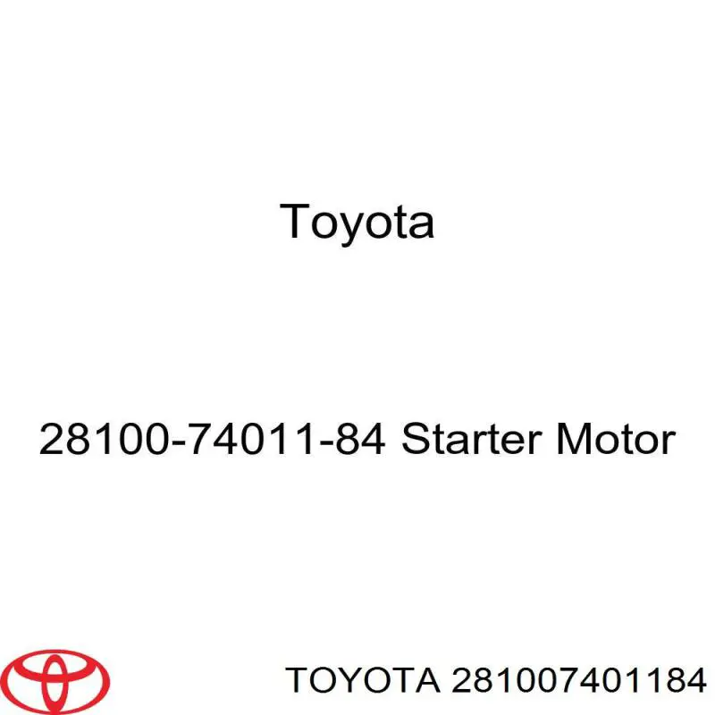 Do koszyka 28100YD010 Toyota Rozrusznik