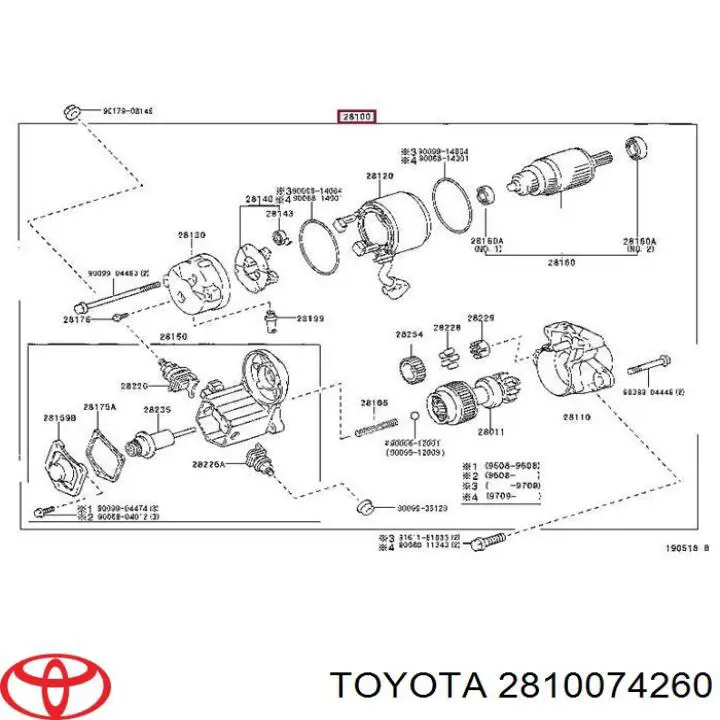 Rozrusznik 2810074260 Toyota