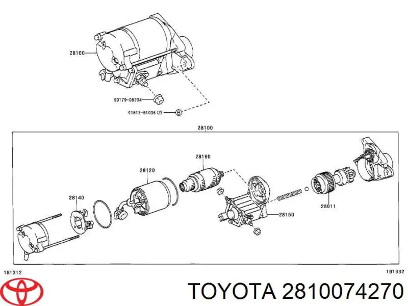 Rozrusznik Toyota 2810074270 cena, od 121,98 USD