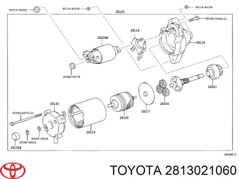 Do koszyka 2813021060 Toyota Uchwyt szczotki rozrusznika