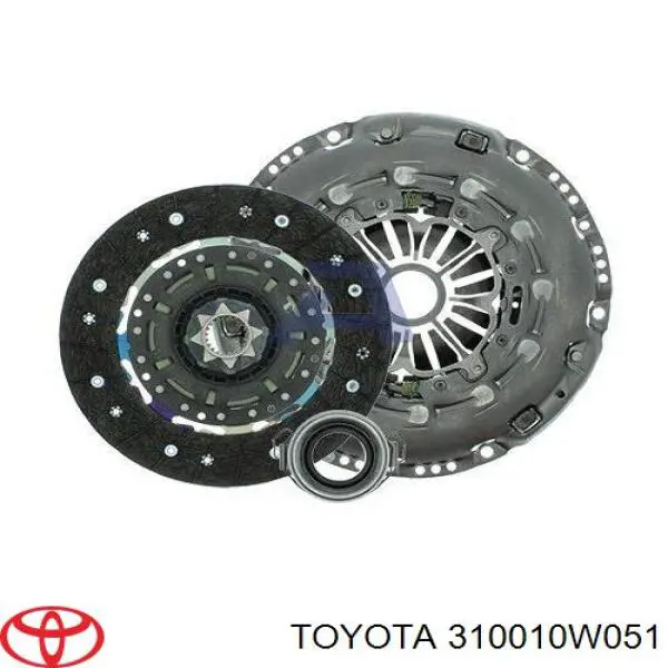 Do koszyka 310010W051 Toyota Zestaw sprzęgła (3 części)