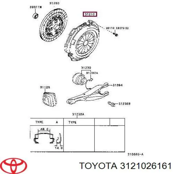 Docisk sprzęgła Toyota 3121026164 cena, od 73,93 USD