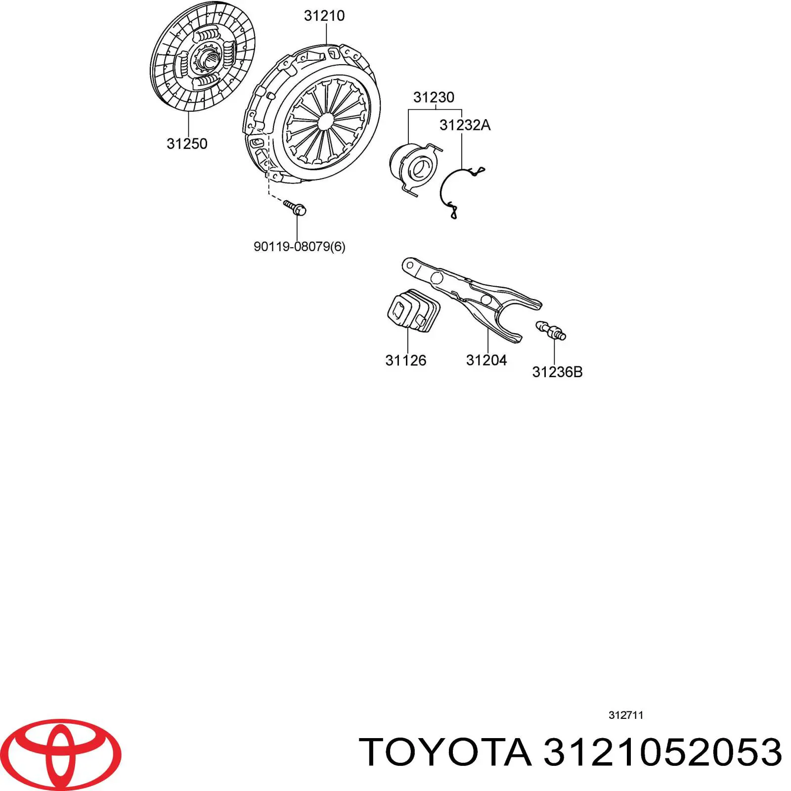Docisk sprzęgła 3121052053 Toyota