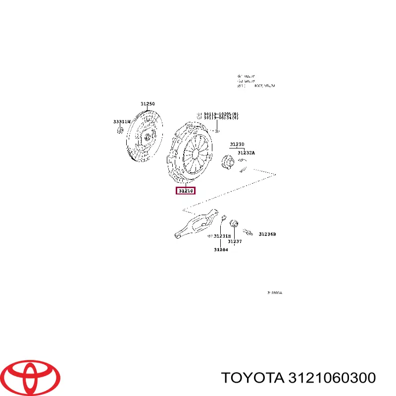 3121060300 Toyota Docisk sprzęgła