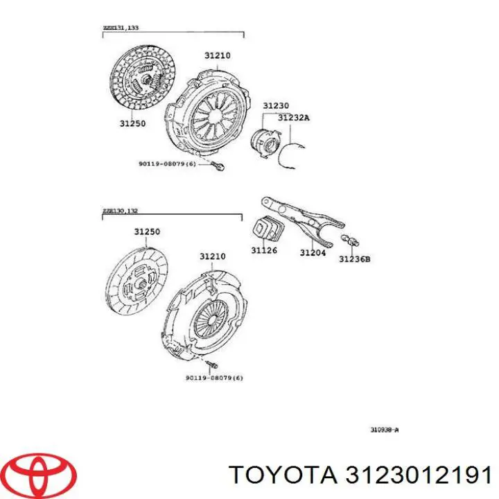 3123012191 Toyota Łożysko wyciskowe sprzęgła