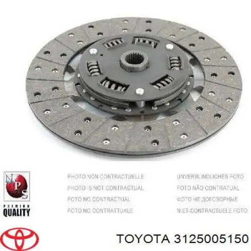 3125005150 Toyota Tarcza sprzęgła