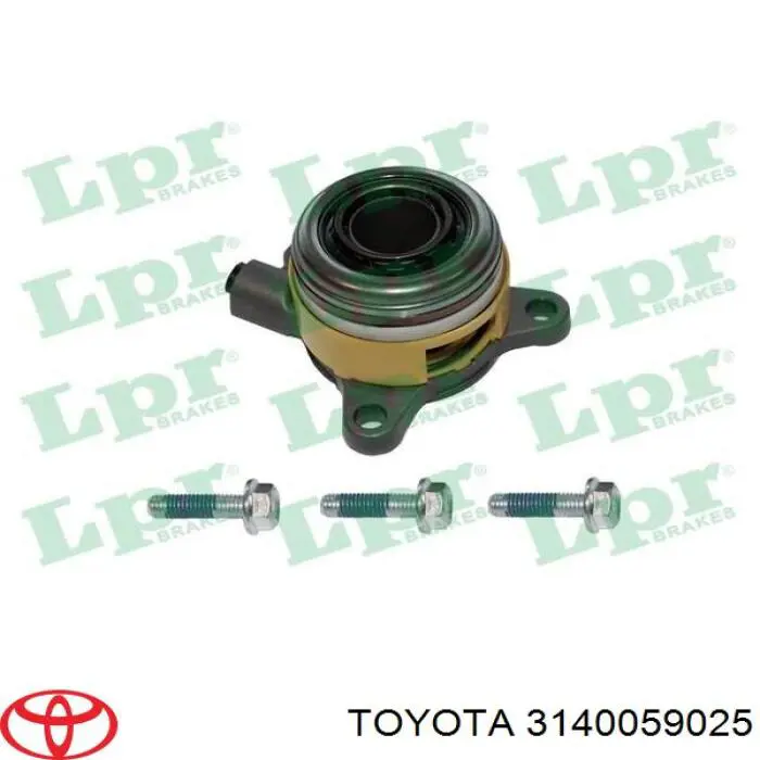 Do koszyka 3140059025 Toyota Cylinder roboczy sprzęgła (wysprzęglik) w komplecie z łożyskiem wyciskowym