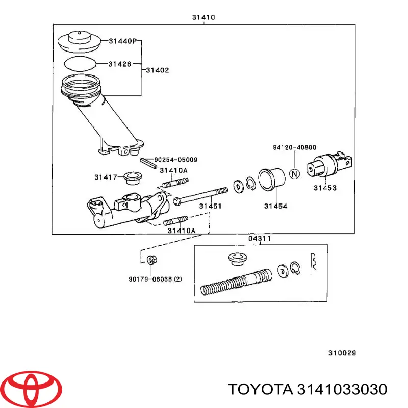 Do koszyka Cylinder sprzęgła główny Toyota Camry IV V20
