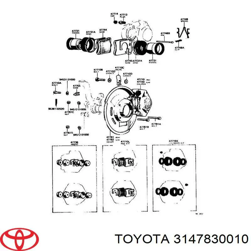 3147830010 Toyota uszczelka adaptera filtra oleju