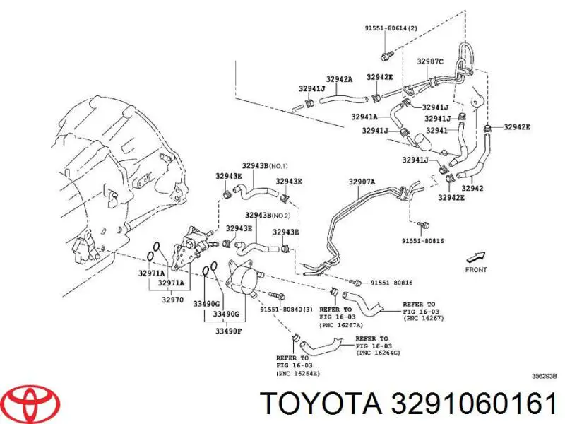 3291060161 Toyota Chłodnica automatycznej/mechanicznej skrzyni biegów