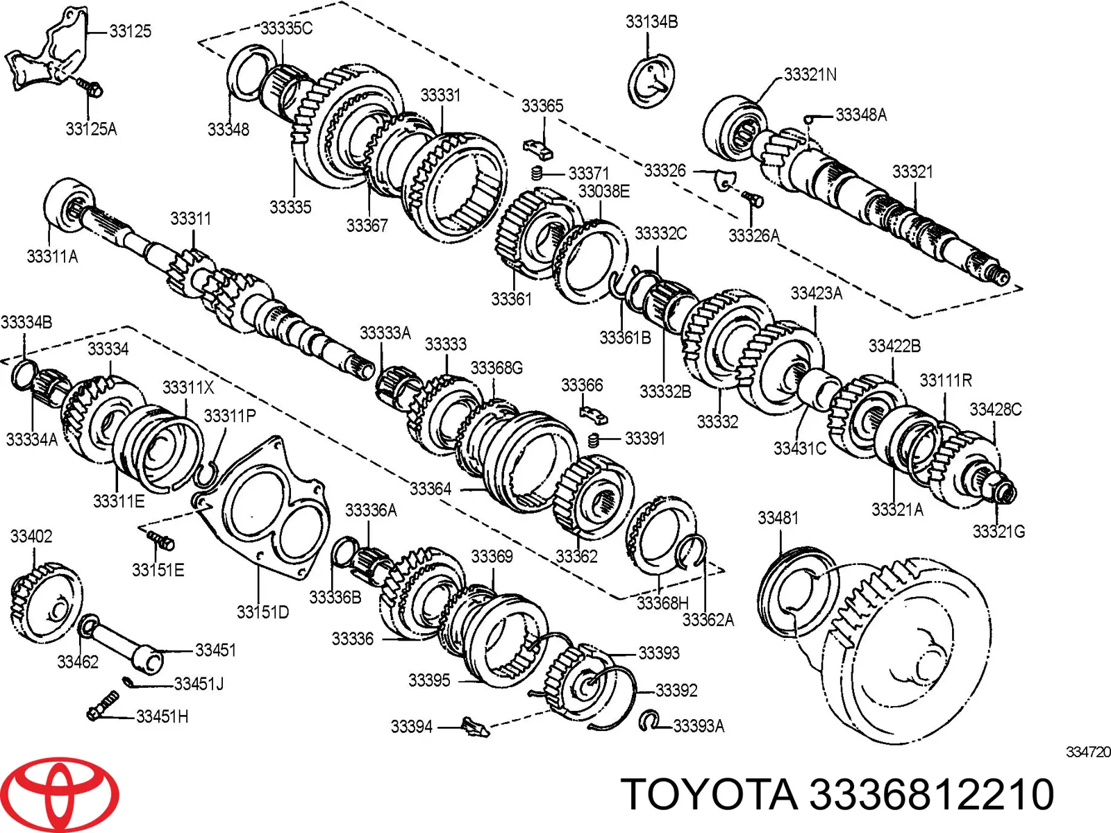 3336812210 Toyota Pierścień synchronizatora