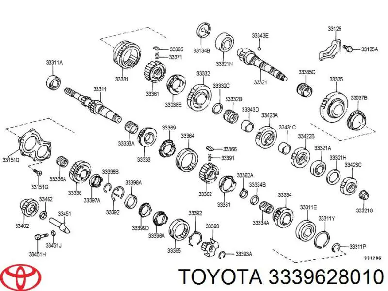 Pierścień synchronizatora Toyota 3339628010 cena, od 55,34 USD