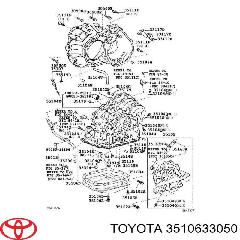 3510633050 Toyota Miska automatycznej skrzyni biegów