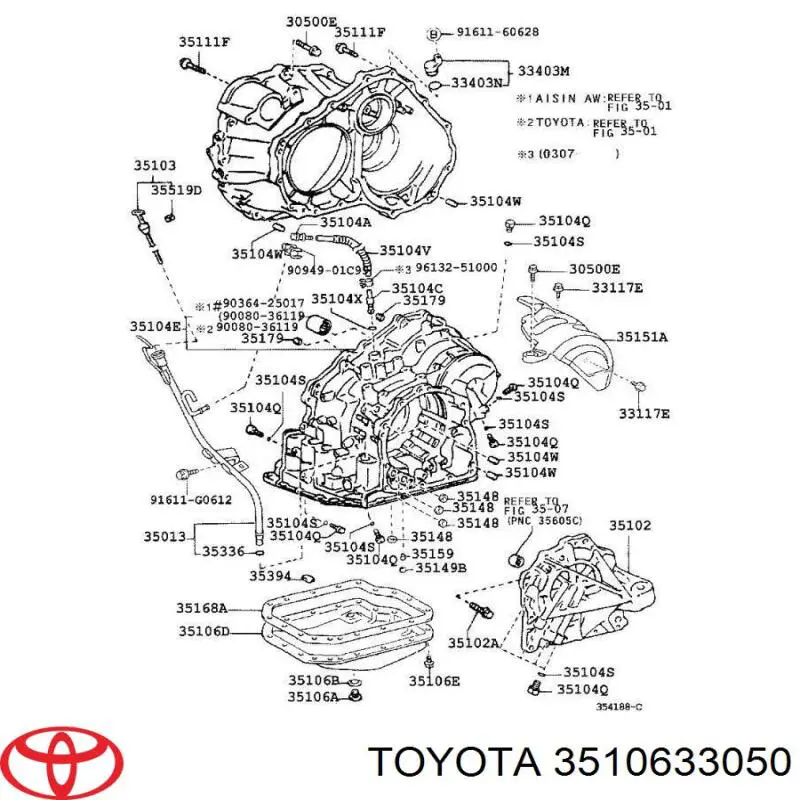 Miska automatycznej skrzyni biegów Toyota 3510633050 cena, od 62,74 USD