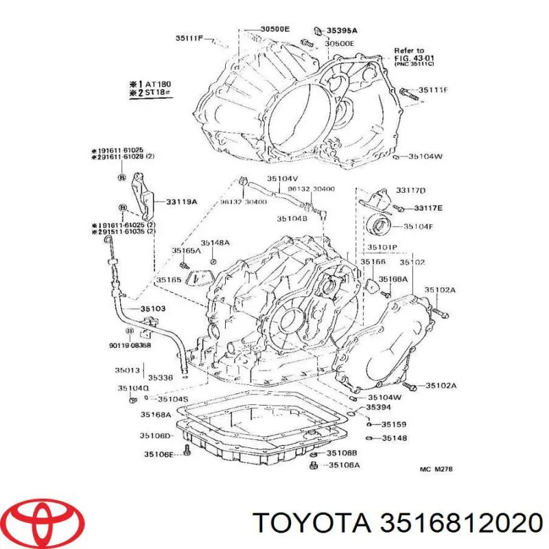 Uszczelka miski automatycznej/mechanicznej skrzyni biegów Toyota 3516812020 cena, od 9,39 USD