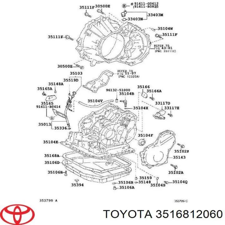 Uszczelka miski automatycznej/mechanicznej skrzyni biegów Toyota 3516812060 cena, od 10,09 USD