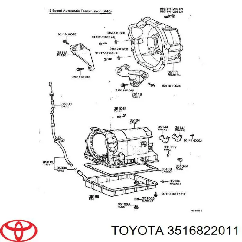 Do koszyka 3516822011 Toyota Uszczelka miski automatycznej/mechanicznej skrzyni biegów