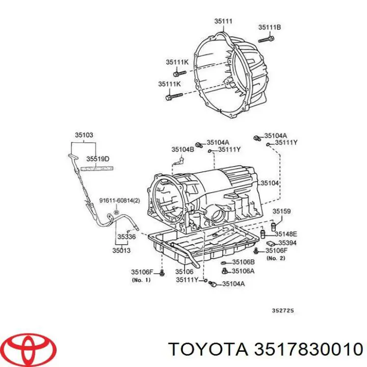 3517830010 Toyota Uszczelka miski automatycznej/mechanicznej skrzyni biegów