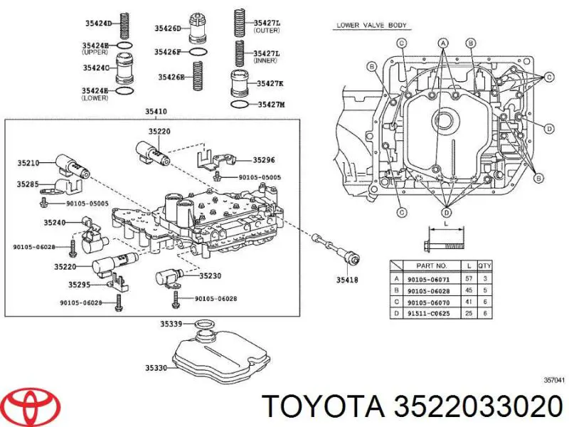 Solenoid automatycznej skrzyni biegów Toyota 3522033020 cena, od 460,88 USD