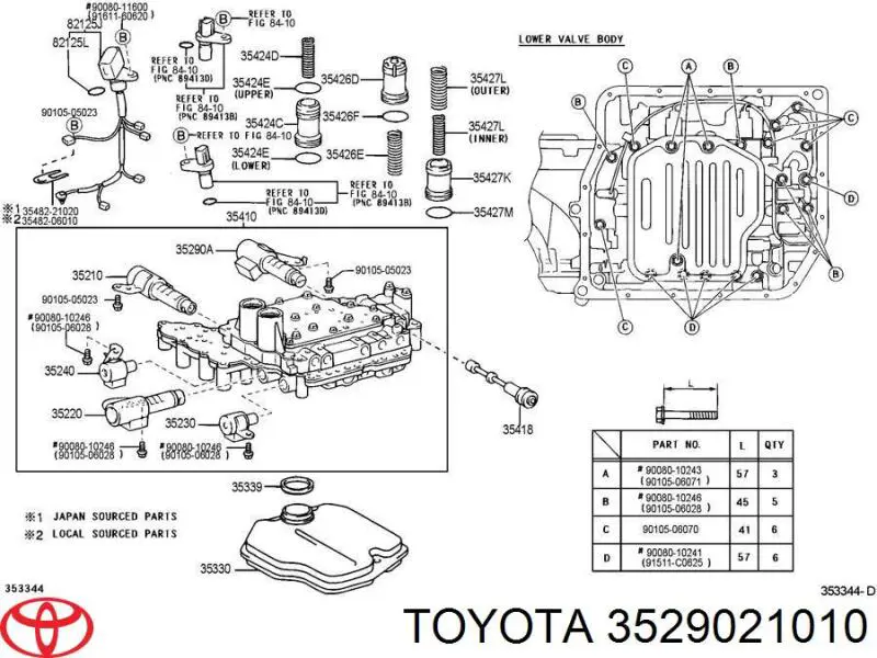 Solenoid automatycznej skrzyni biegów Toyota 3529021010 cena, od 549,31 USD