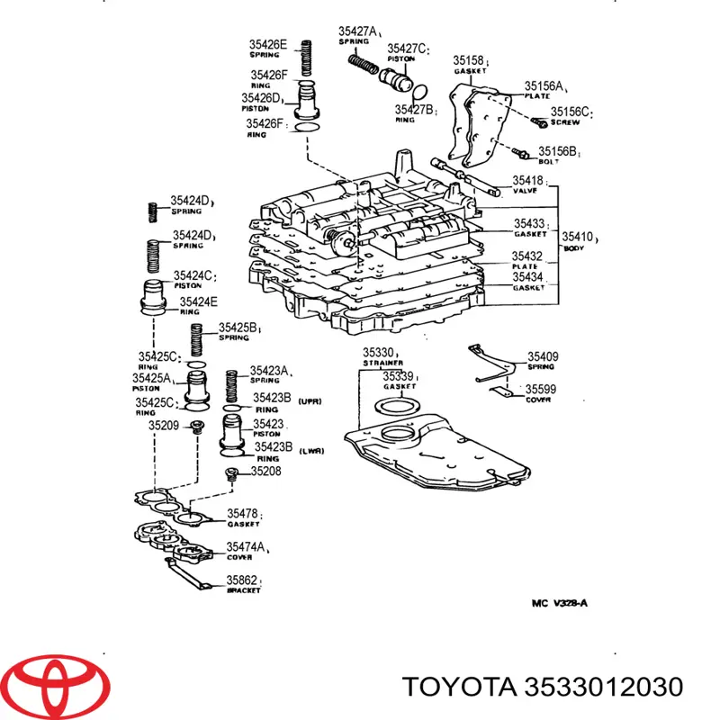 3533012030 Toyota Filtr automatycznej skrzyni biegów