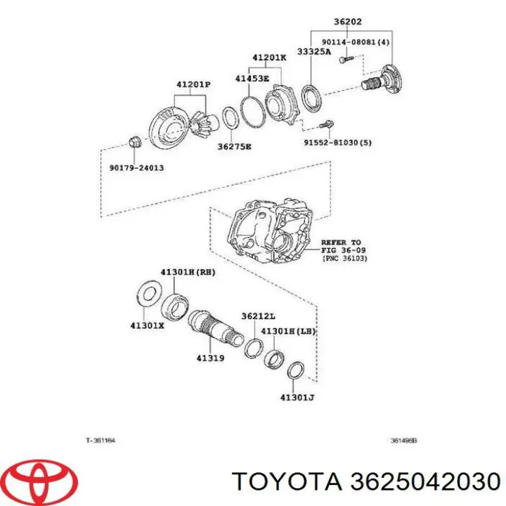 Łożysko końcówki mostu przedniego zewnętrzne Toyota C-HR (X10)