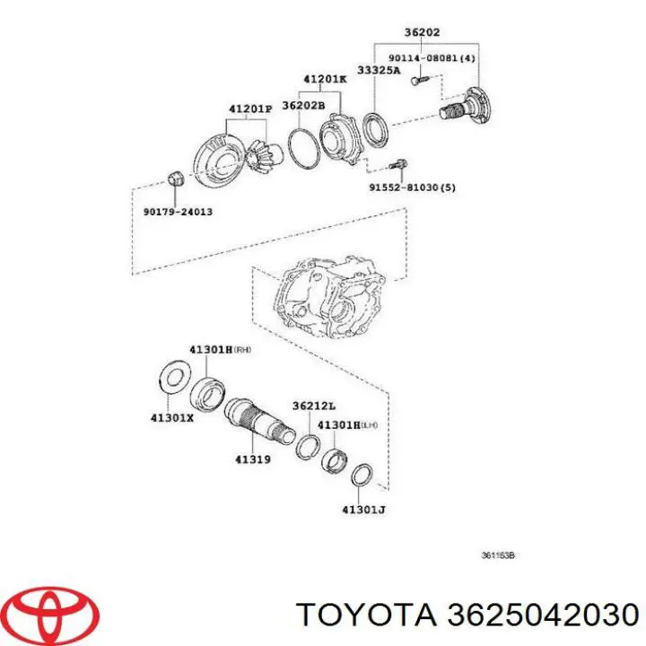 Łożysko końcówki mostu przedniego zewnętrzne Toyota 3625042030 cena, od 131,09 USD
