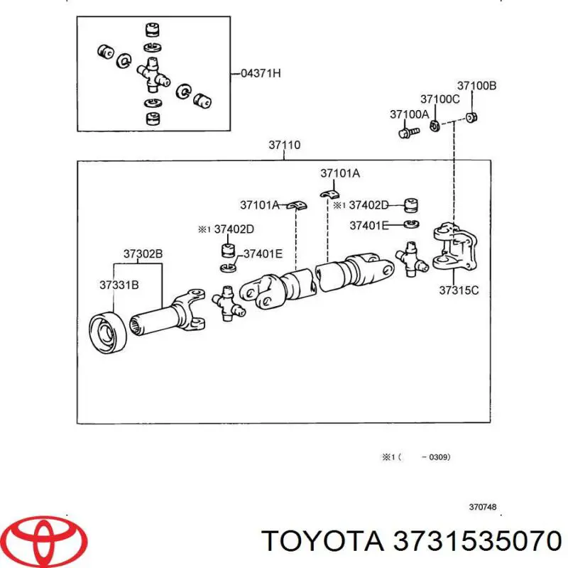  Toyota 3731535070 cena, od 71,25 USD