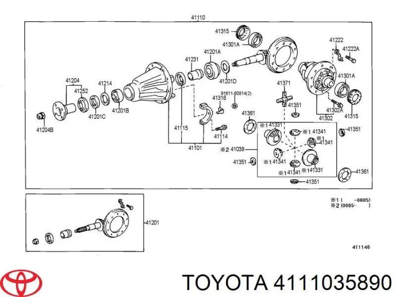 4111035890 Toyota Reduktor mostu tylnego