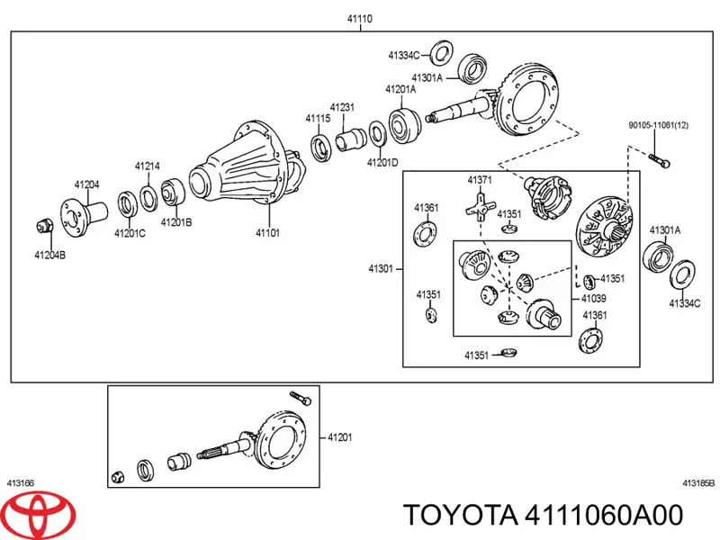 Reduktor mostu tylnego Toyota 4111060A00 cena, od 10949,66 USD