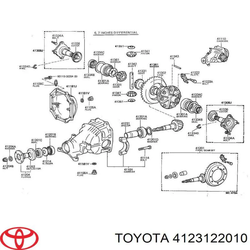 4123122010 Toyota Tuleja dystansowa końcówki mostu tylnego