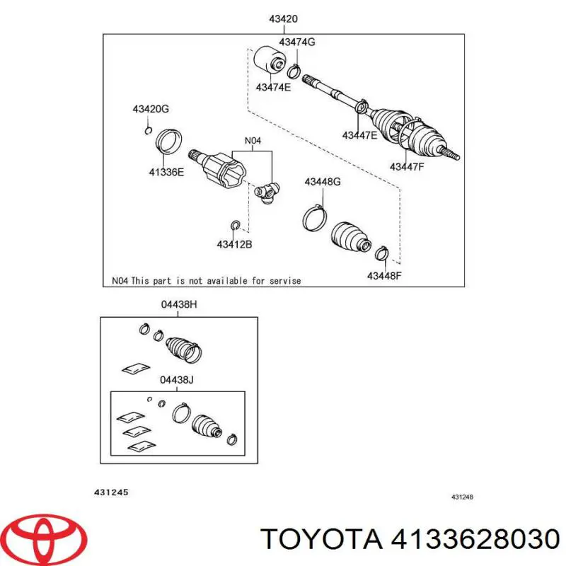 4133628030 Toyota Uszczelniacz półosi mostu przedniego