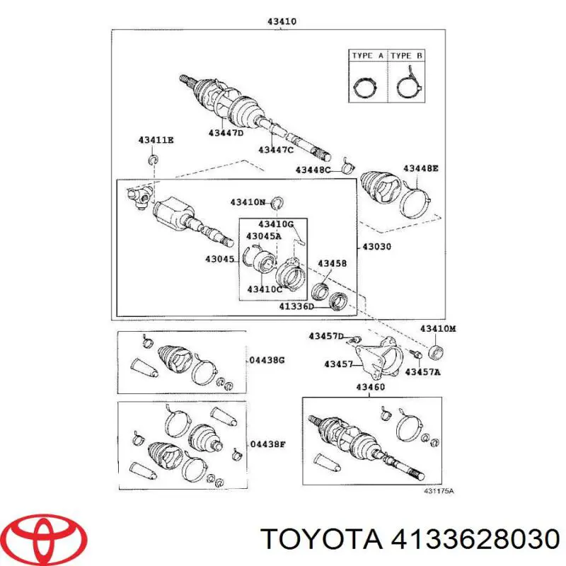 Uszczelniacz półosi mostu przedniego Toyota 4133628030 cena, od 18,42 USD