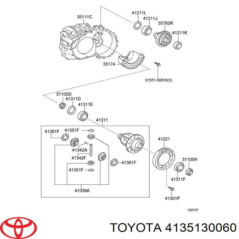 Podkładka zabezpieczająca dyferencjał mostu przedniego Toyota Fj Cruiser 