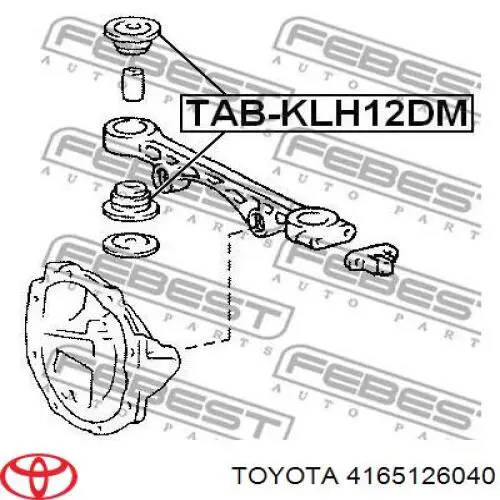 4165126040 Toyota Silentblock tylny (poduszka) reduktora mostu tylnego