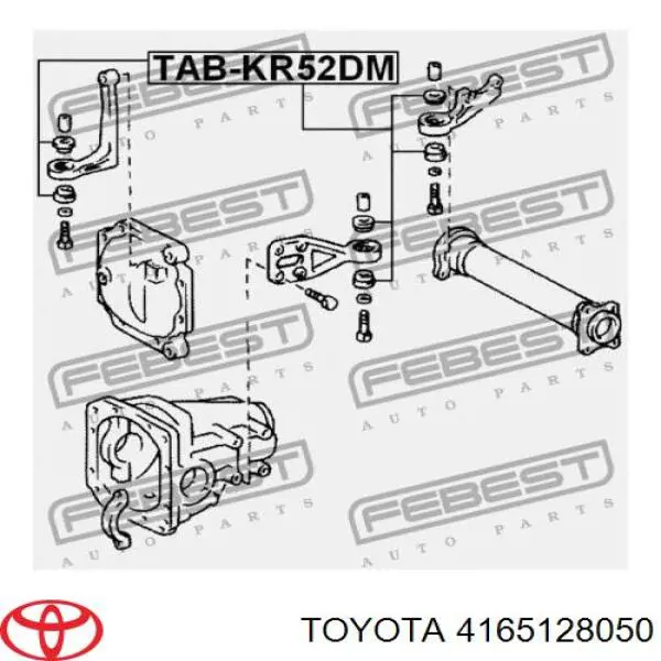 Silentblock przedni (poduszka) reduktora mostu przedniego Toyota 4165128050 cena, od 10,46 USD