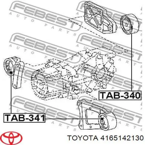 Do koszyka 4165142130 Toyota Silentblock tylny (poduszka) reduktora mostu tylnego