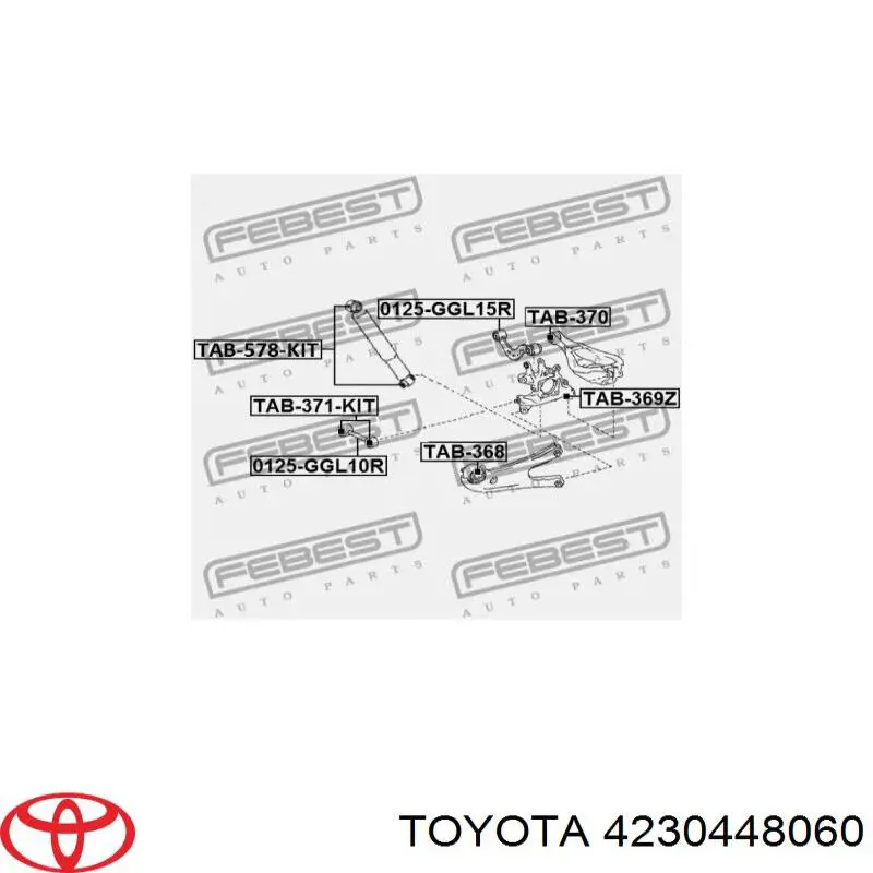Czop (zwrotnica) tylny prawy Toyota 4230448060 cena, od 140,48 USD
