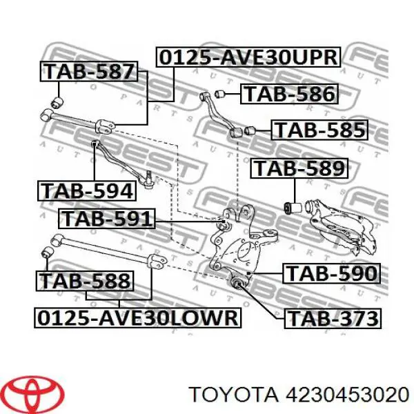 Czop (zwrotnica) tylny prawy 4230453020 Toyota