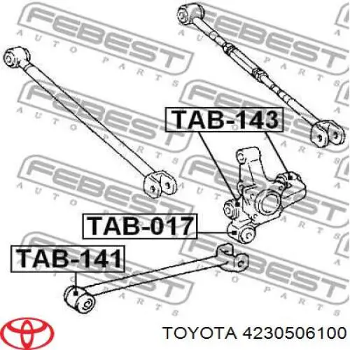 Czop (zwortnica) tylny lewy Toyota 4230506100 cena, od 79,93 USD