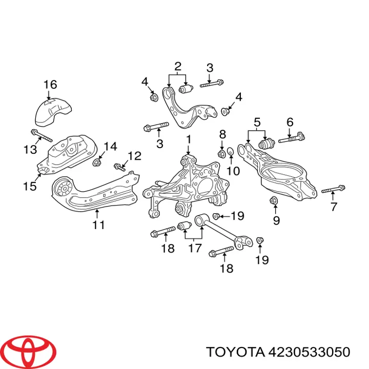 4230533050 Toyota Czop (zwortnica) tylny lewy
