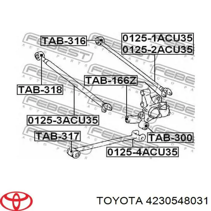 4230548031 Toyota Czop (zwortnica) tylny lewy