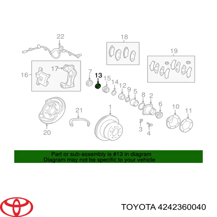 Pierścień zabezpieczający łożysko tylnej półosi Toyota 4242360040 cena, od 22,19 USD