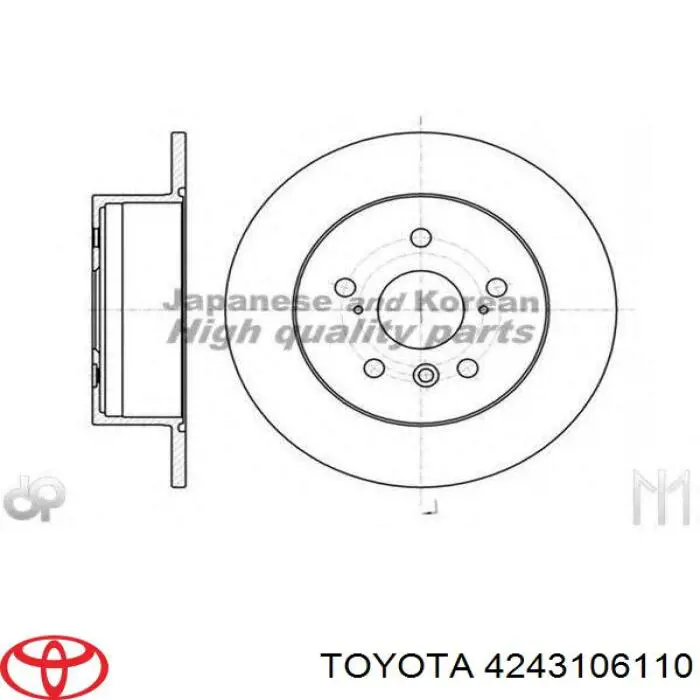 4243106110 Toyota Tarcza hamulcowa tylna