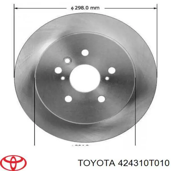 Do koszyka 424310T010 Toyota Tarcza hamulcowa tylna